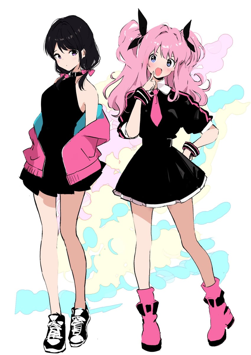 tamura yuri and nemoto hina (watashi ga motenai no wa dou kangaetemo omaera ga warui!) drawn by kajino_(aosansai)