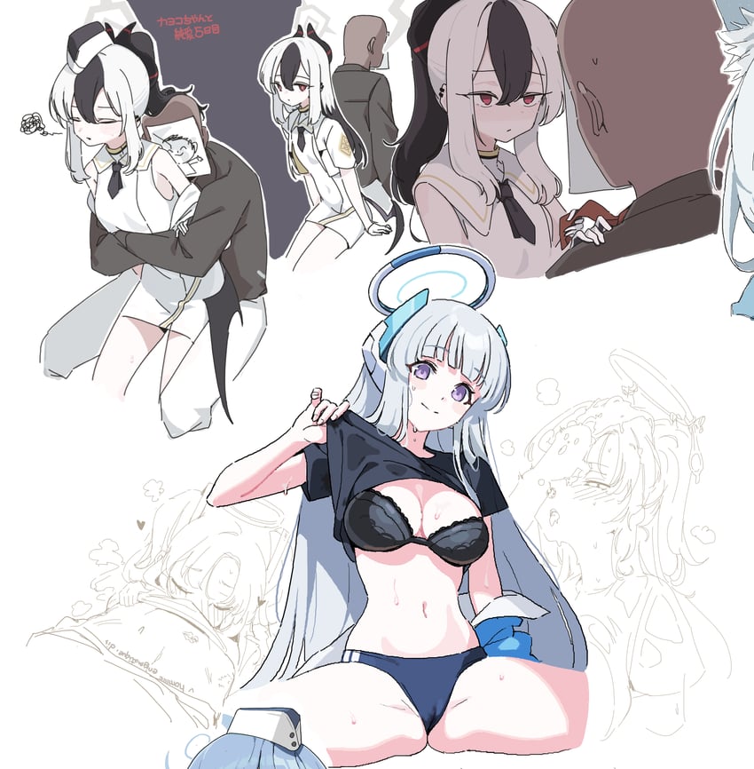 sensei, yuuka, doodle sensei, kayoko, noa, and 1 more (blue archive) drawn by abae