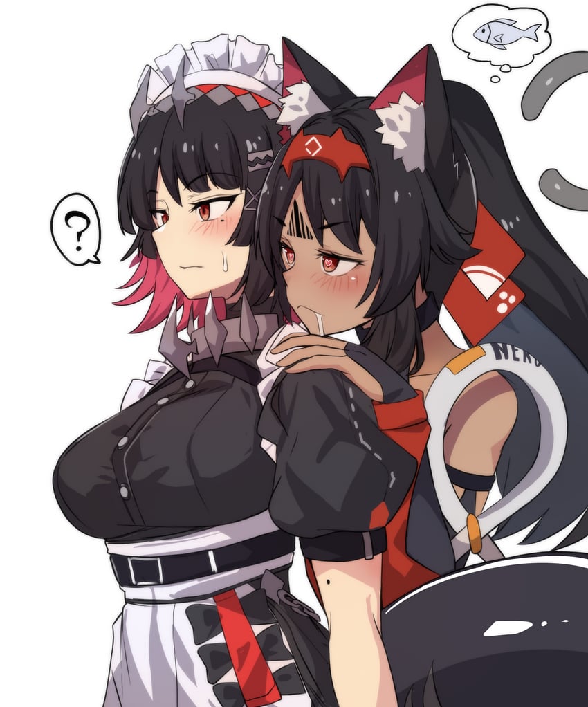ellen joe and nekomiya mana (zenless zone zero) drawn by hinghoi