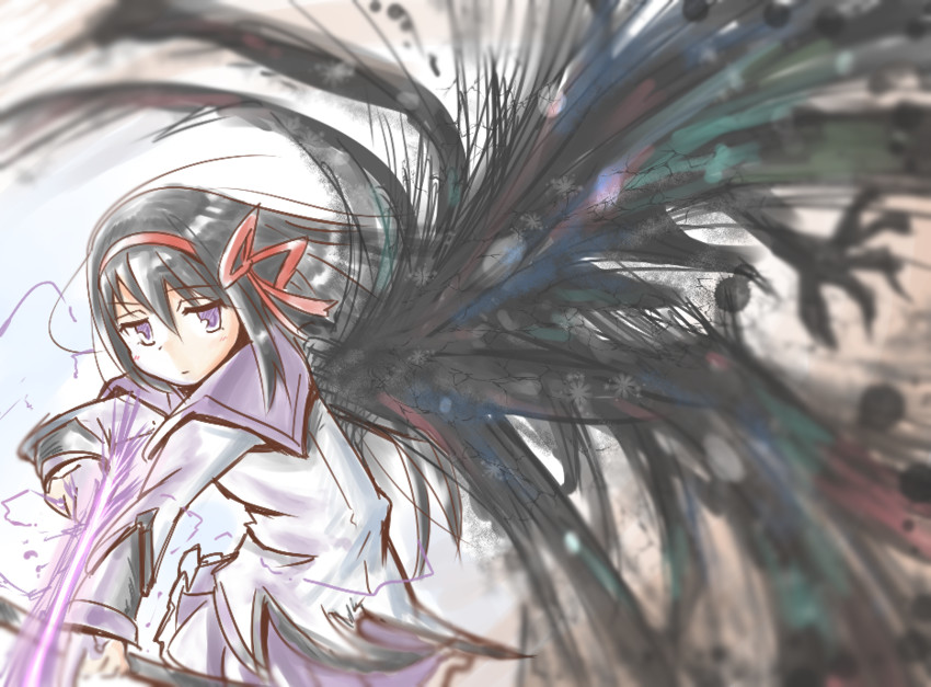 akemi homura and akuma homura (mahou shoujo madoka magica and 1 more) drawn by umiroku
