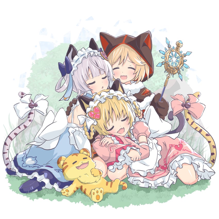 djeeta, bai, huang, nekomancer, and laolao (granblue fantasy) drawn by cafe_(owleelcafe)