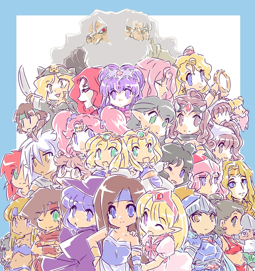 rufia, diane, lorien, veena, mirienu, and 2 more (monster maker) drawn by okuri_ookami