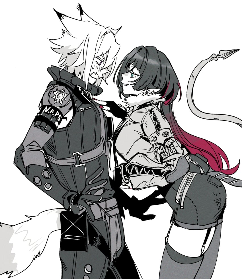 jane doe and seth lowell (zenless zone zero) drawn by offnanoda