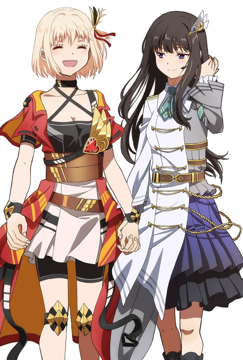 nishikigi chisato and inoue takina (mahou shoujo madoka magica and 2 more) drawn by oiun