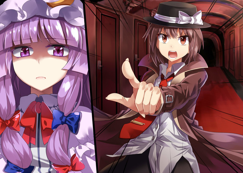 patchouli knowledge and usami renko (touhou) drawn by e.o.