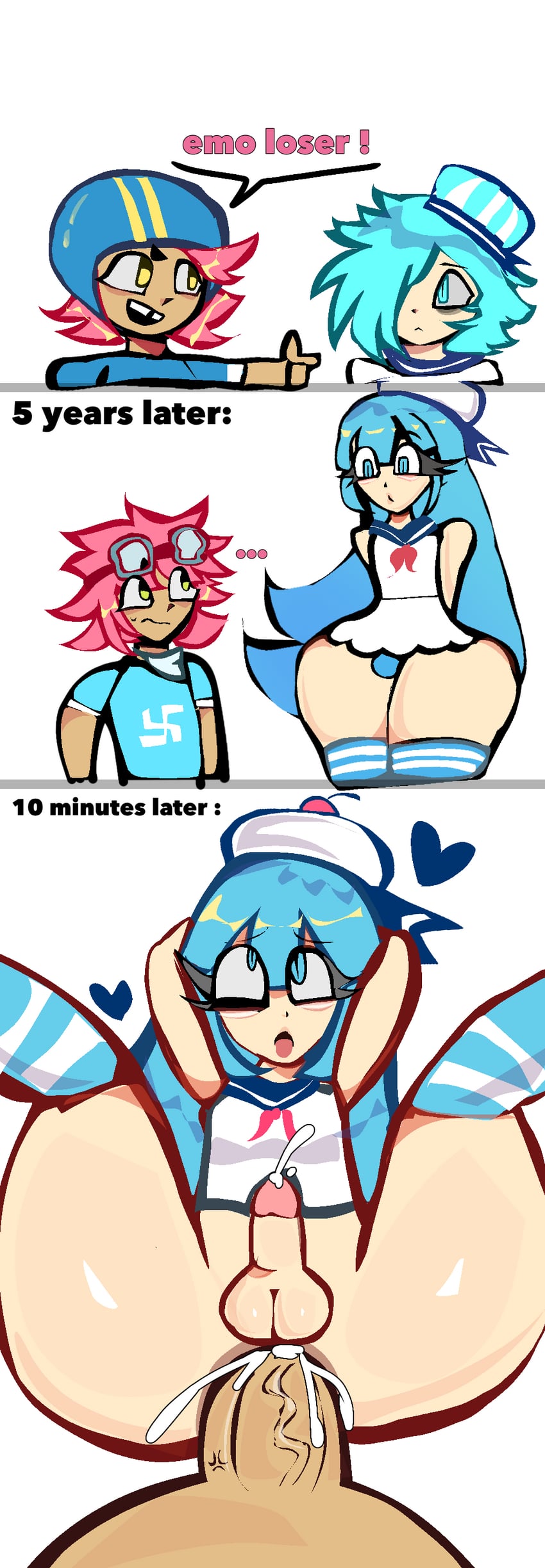 cream soda cookie, peppermint cookie, and gumball cookie (cookie run and 2 more) drawn by sausiko82
