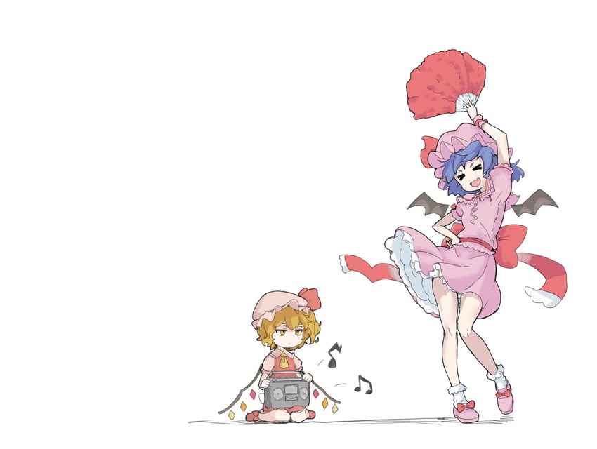 remilia scarlet and flandre scarlet (touhou) drawn by bifidus_(exkagerou8665)