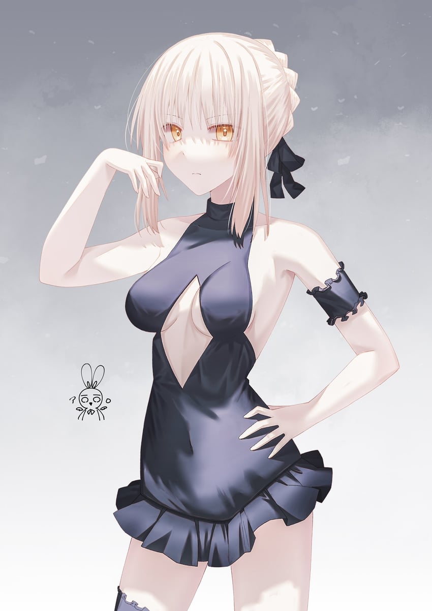 artoria pendragon and saber alter (fate and 1 more) drawn by aro_1801