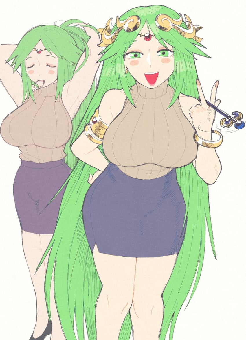 palutena (kid icarus and 1 more) drawn by inkerton-kun