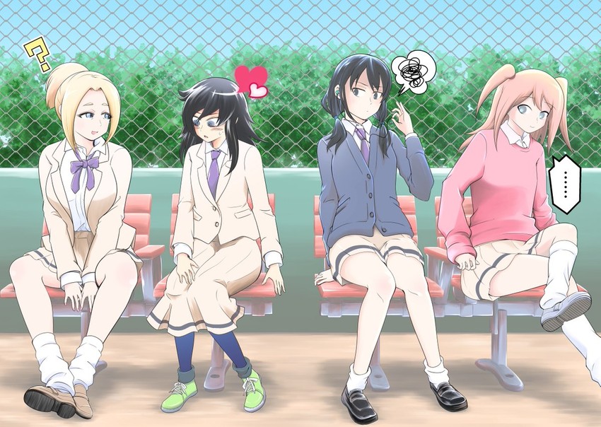 kuroki tomoko, tamura yuri, nemoto hina, and anna (watashi ga motenai no wa dou kangaetemo omaera ga warui!) drawn by nakano_hitomi