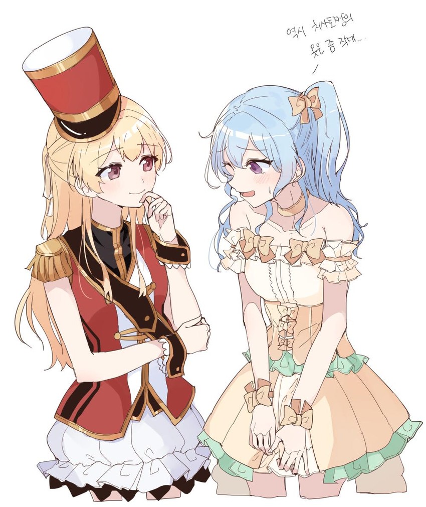 matsubara kanon and shirasagi chisato (bang dream!) drawn by kyudoli