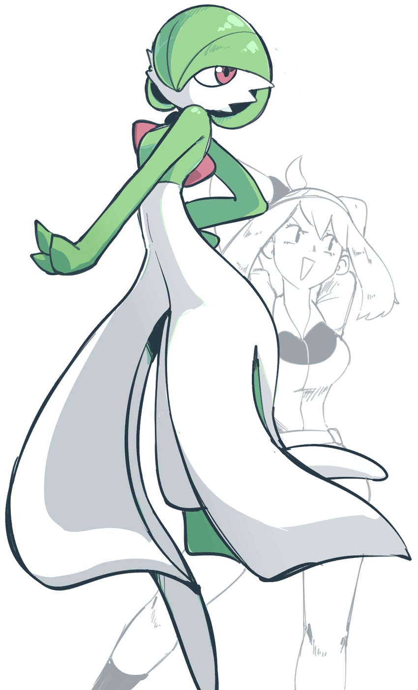 gardevoir and may (pokemon and 1 more) drawn by plow_(witch_parfait)