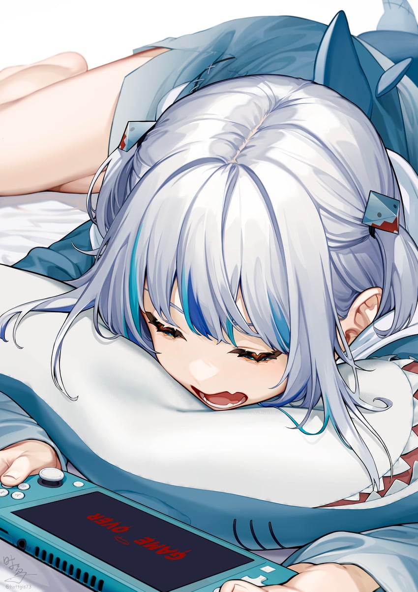gawr gura (hololive and 1 more) drawn by shi_niao