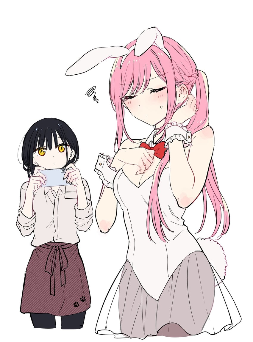 nekozane mugi and usagihara momoka (tonari no neko to koi shirazu) drawn by akinoko_(noco916)