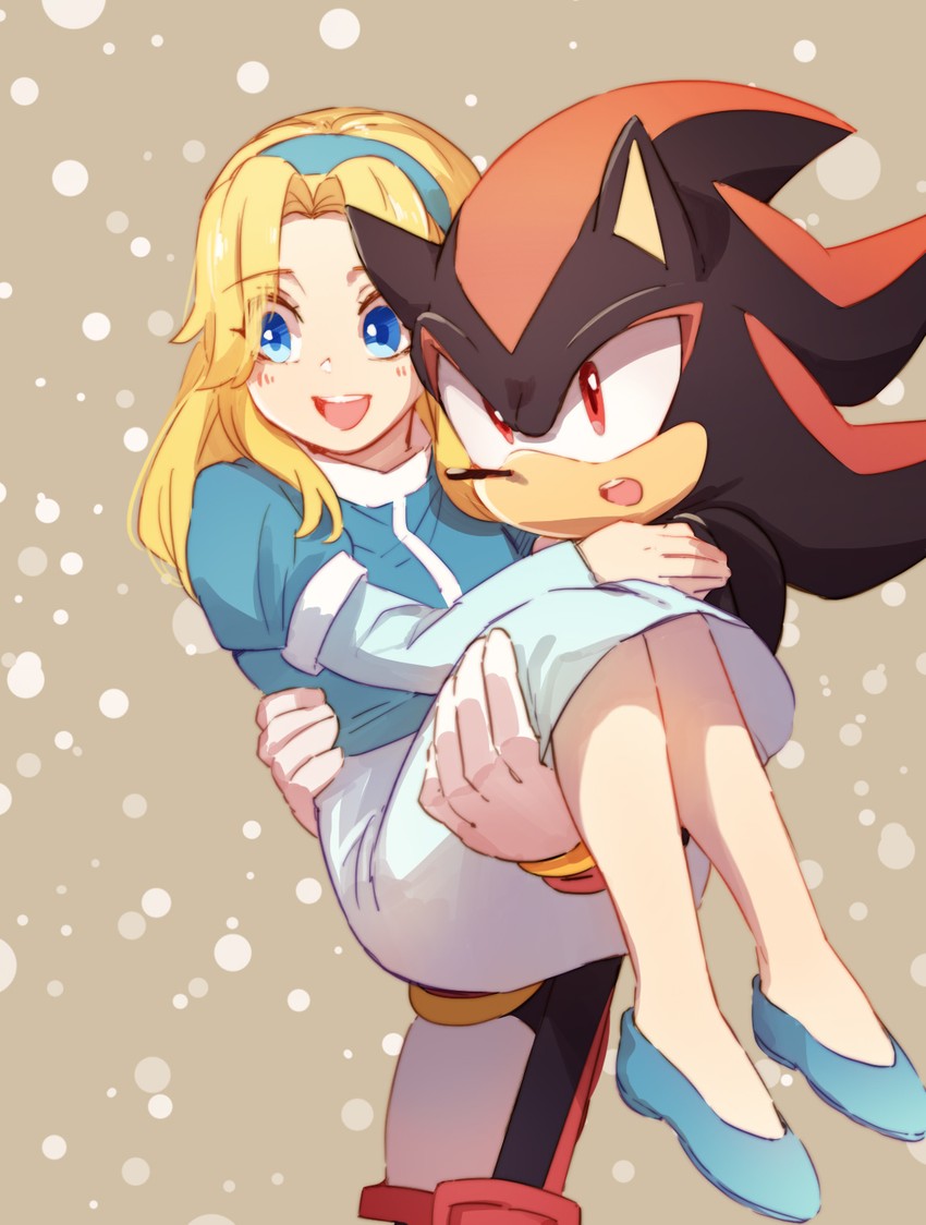 shadow the hedgehog and maria robotnik (sonic) drawn by msg01