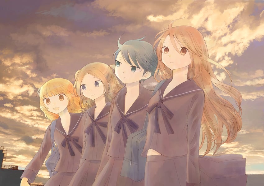 yamada fuuko, sawara ai, kase tsumugi, and kazura beniko (saigo no seifuku) drawn by hakamada_mera