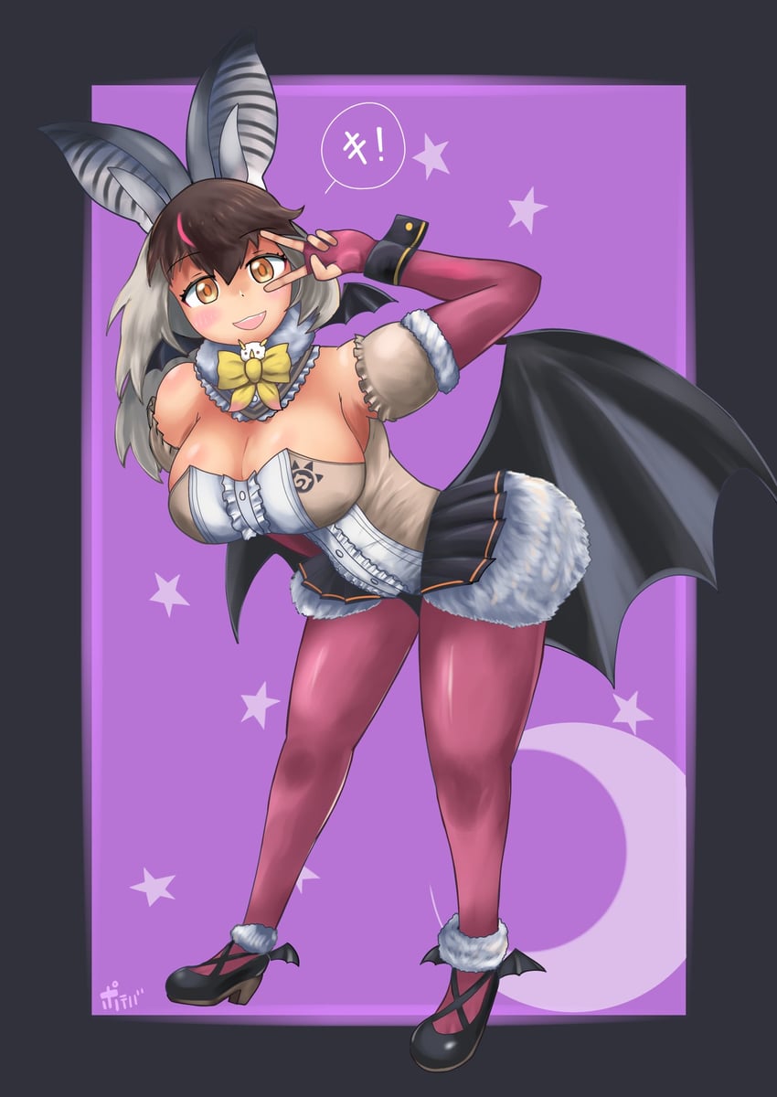 brown long-eared bat (kemono friends and 1 more) drawn by potabir