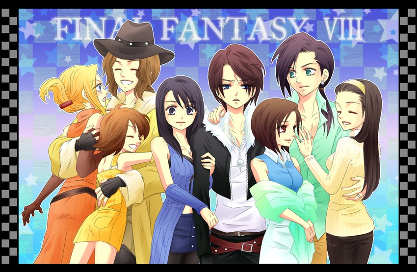 squall leonhart, rinoa heartilly, selphie tilmitt, laguna loire, quistis trepe, and 4 more (final fantasy and 1 more) drawn by 11118888s