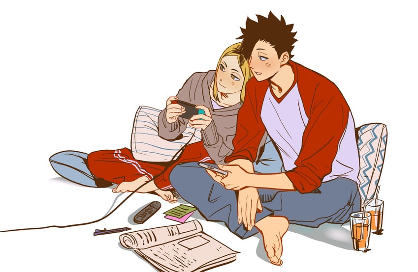 kuroo tetsurou and kozume kenma (haikyuu!!) drawn by tinh_daubuoi