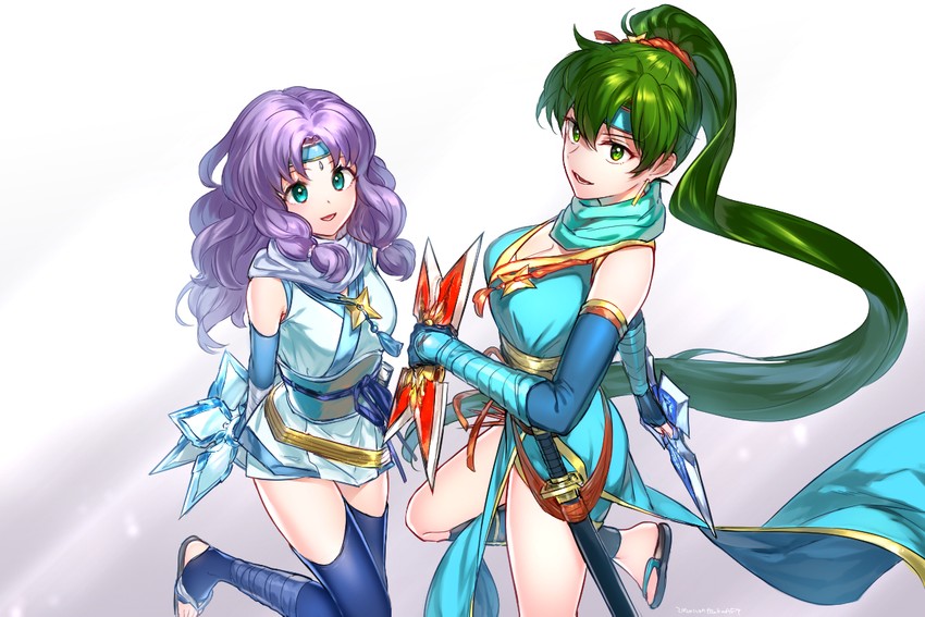 lyn and florina (fire emblem and 2 more) drawn by futabaaf