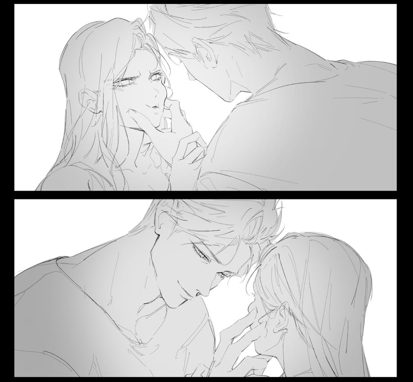 protagonist and sylus (love and deepspace) drawn by ng_ai0