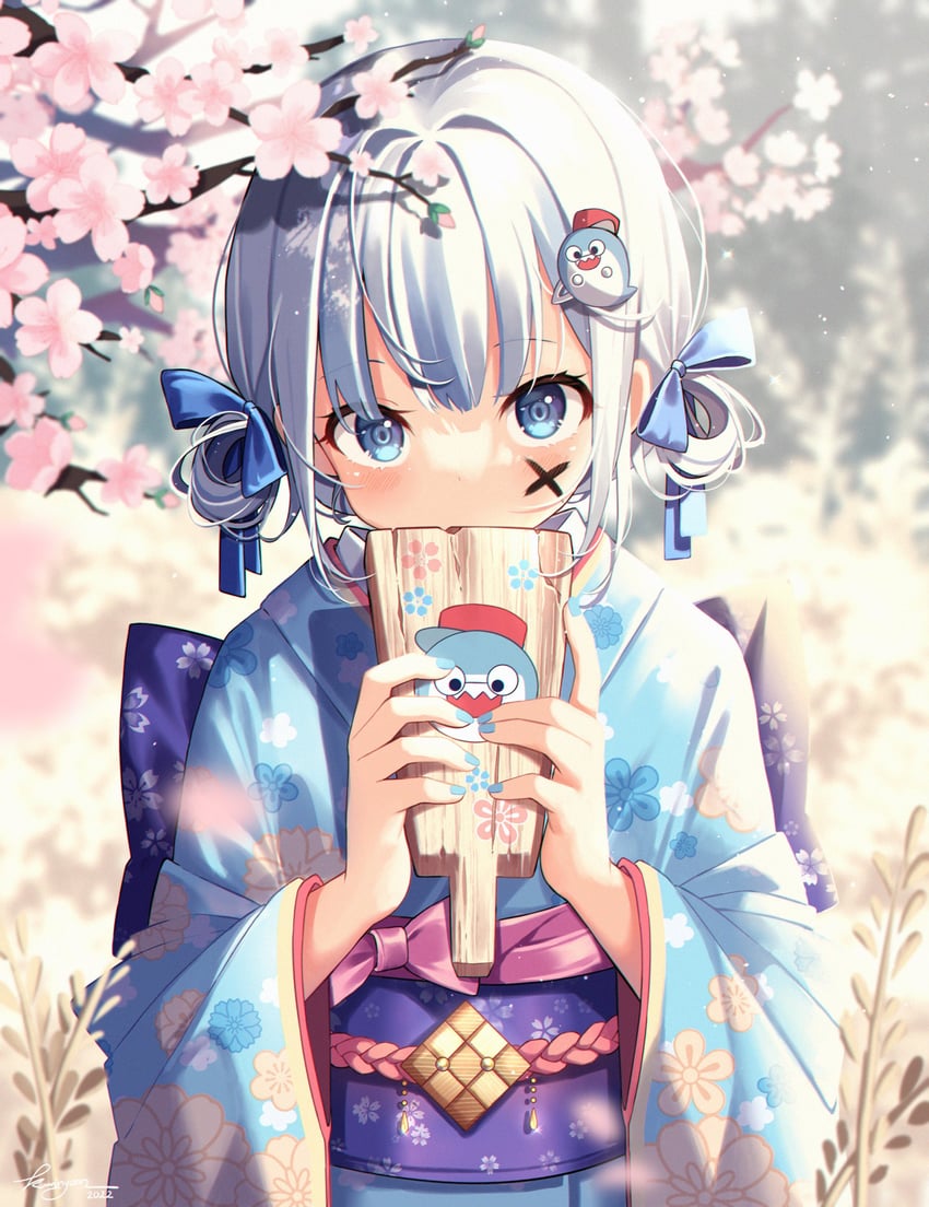 gawr gura and bloop (hololive and 1 more) drawn by kuri_(animejpholic)