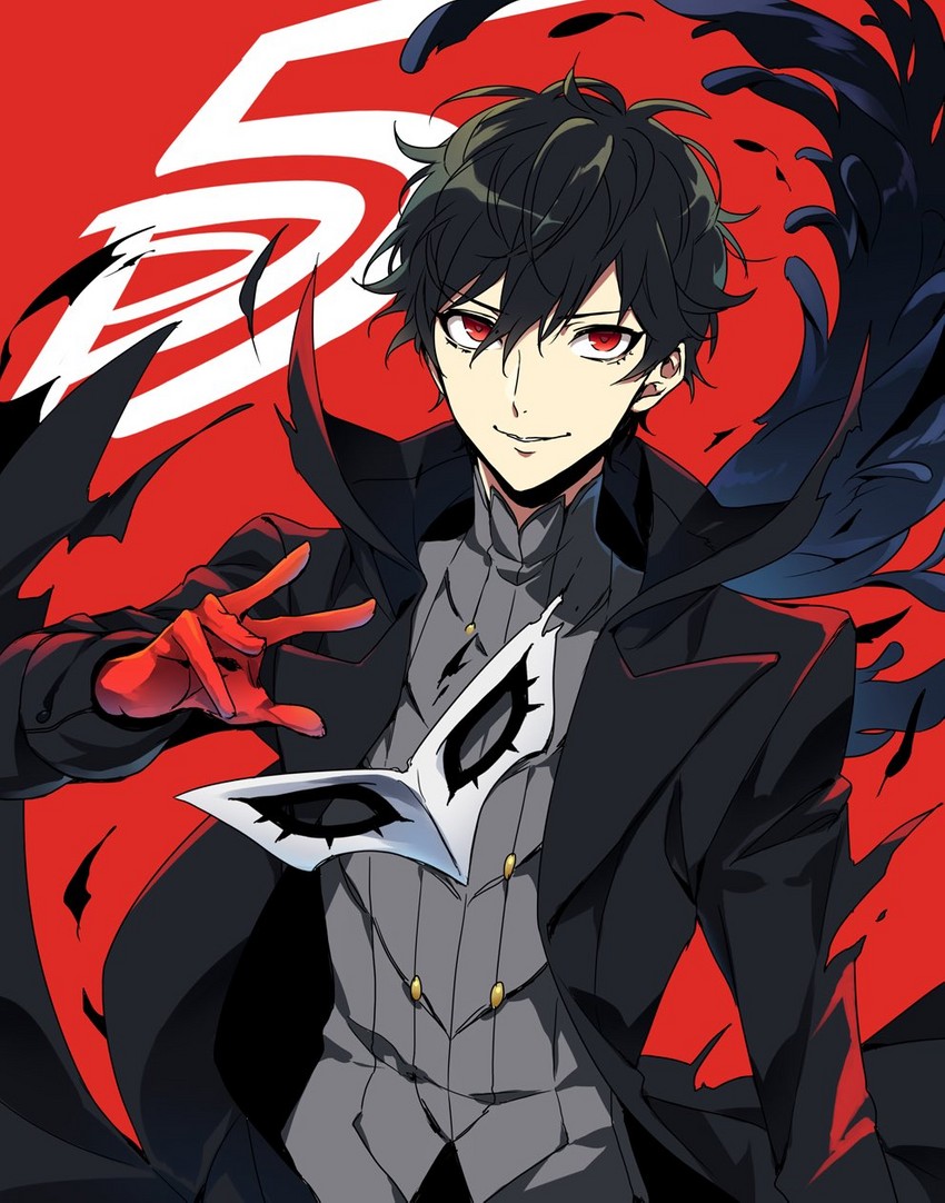 amamiya ren and joker (persona and 1 more) drawn by shivue