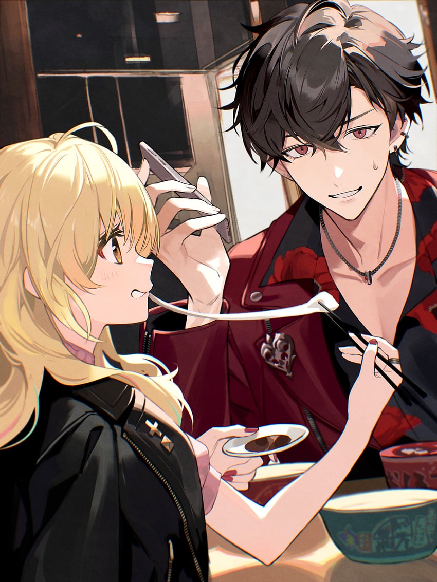 hoshikawa sara and yumeoi kakeru (nijisanji) drawn by iv_4t