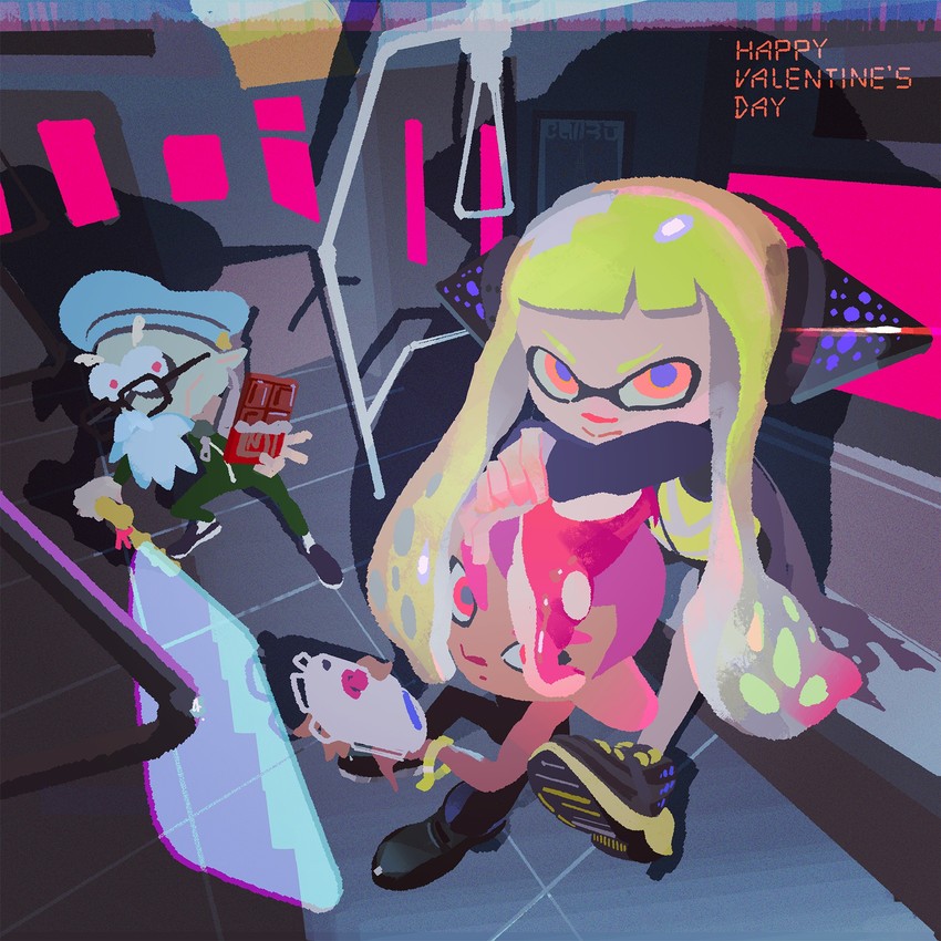 inkling player character, inkling girl, octoling player character, agent 8, agent 3, and 1 more (splatoon and 2 more) drawn by inoue_seita