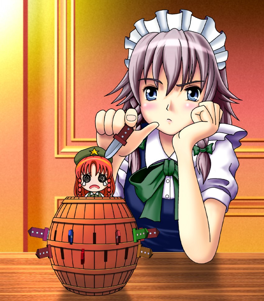 izayoi sakuya and hong meiling (touhou) drawn by nyagoro