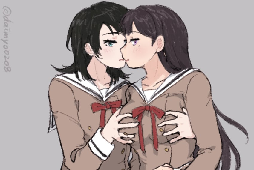 shiina taki and yahata umiri (bang dream! and 1 more) drawn by daimyo0208