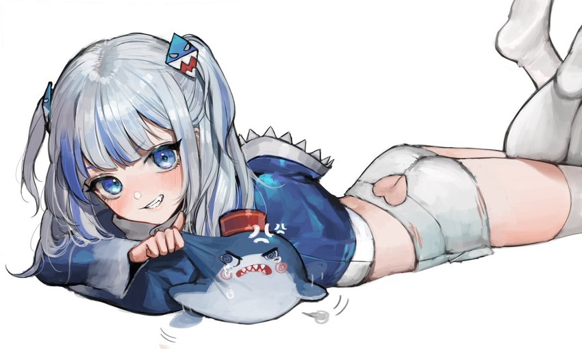 gawr gura and bloop (hololive and 1 more) drawn by gg_amang