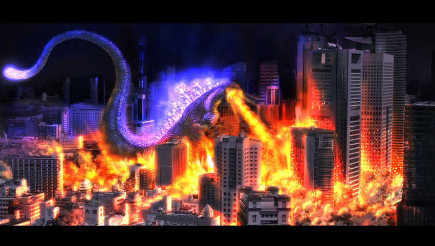 godzilla (godzilla and 1 more) drawn by hase_yu