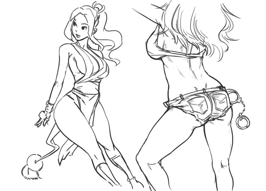 shiranui mai and poison (the king of fighters and 2 more) drawn by bb_(baalbuddy)