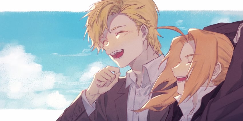 edward elric and alphonse elric (fullmetal alchemist) drawn by pudding49500