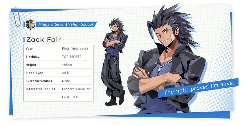 zack fair (final fantasy and 2 more) drawn by fujise_lisa
