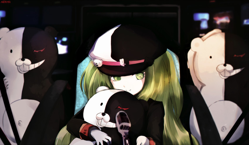 monokuma and towa monaca (danganronpa and 1 more) drawn by nekoya_(liu)