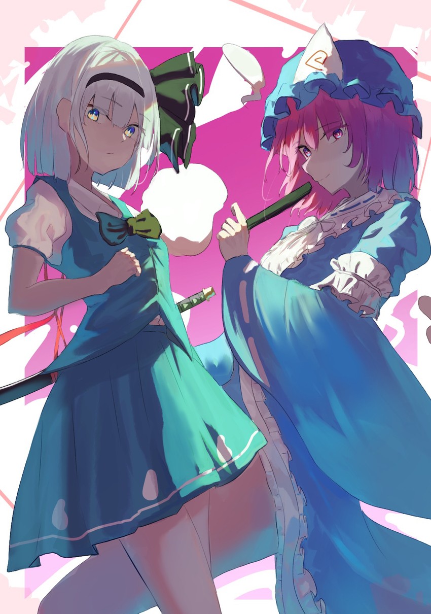 konpaku youmu and saigyouji yuyuko (touhou) drawn by 38_(sanjuuhachi)