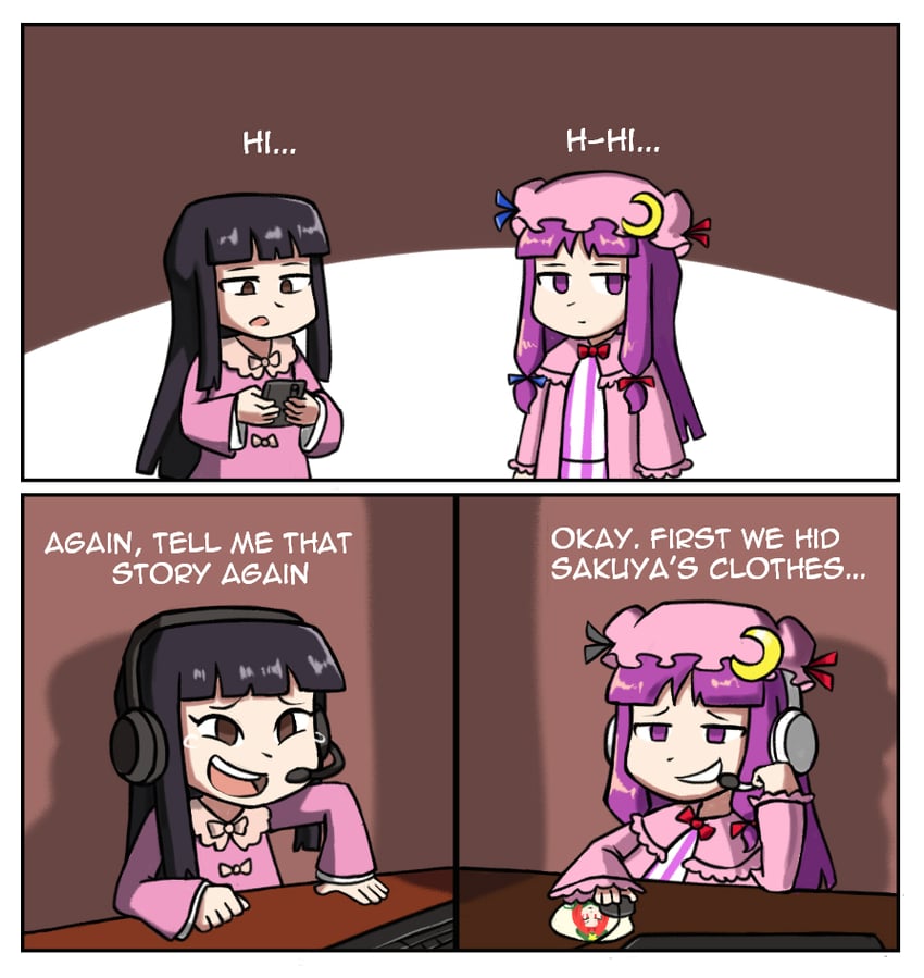 patchouli knowledge, hong meiling, and houraisan kaguya (touhou) drawn by edgycat
