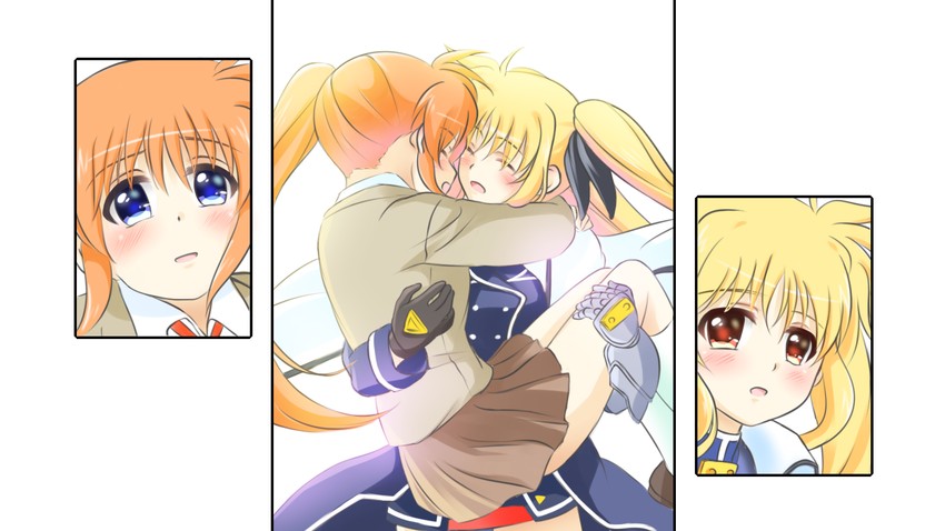 fate testarossa and takamachi nanoha (lyrical nanoha and 2 more) drawn by kerorokjy