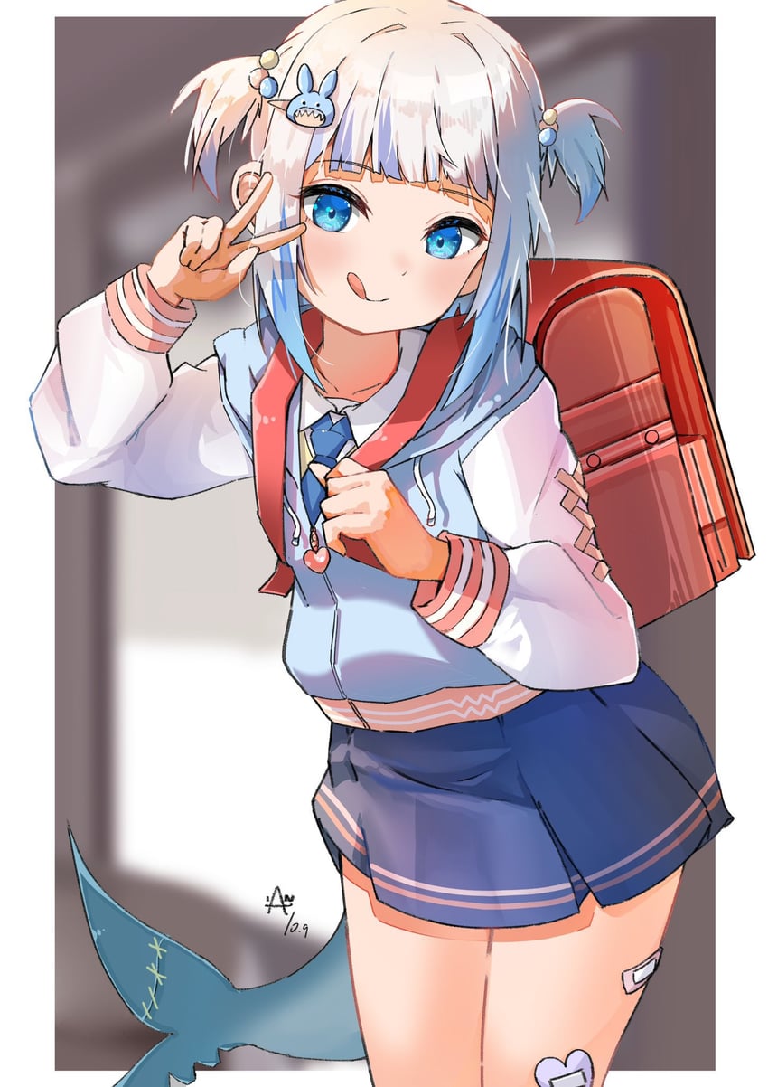 gawr gura (hololive and 1 more) drawn by ian709