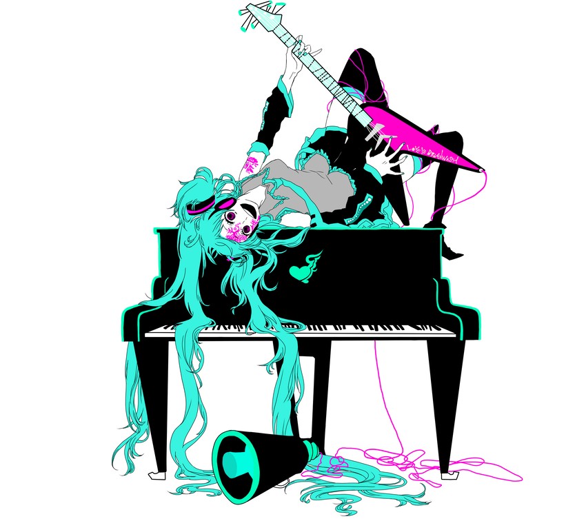 hatsune miku (vocaloid and 1 more) drawn by manda_(tyomesuke)