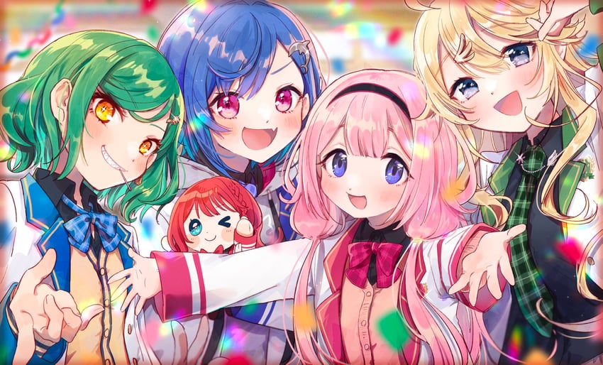 suo sango, nishizono chigusa, kitakoji hisui, asahina akane, and todo kohaku (nijisanji) drawn by 3968