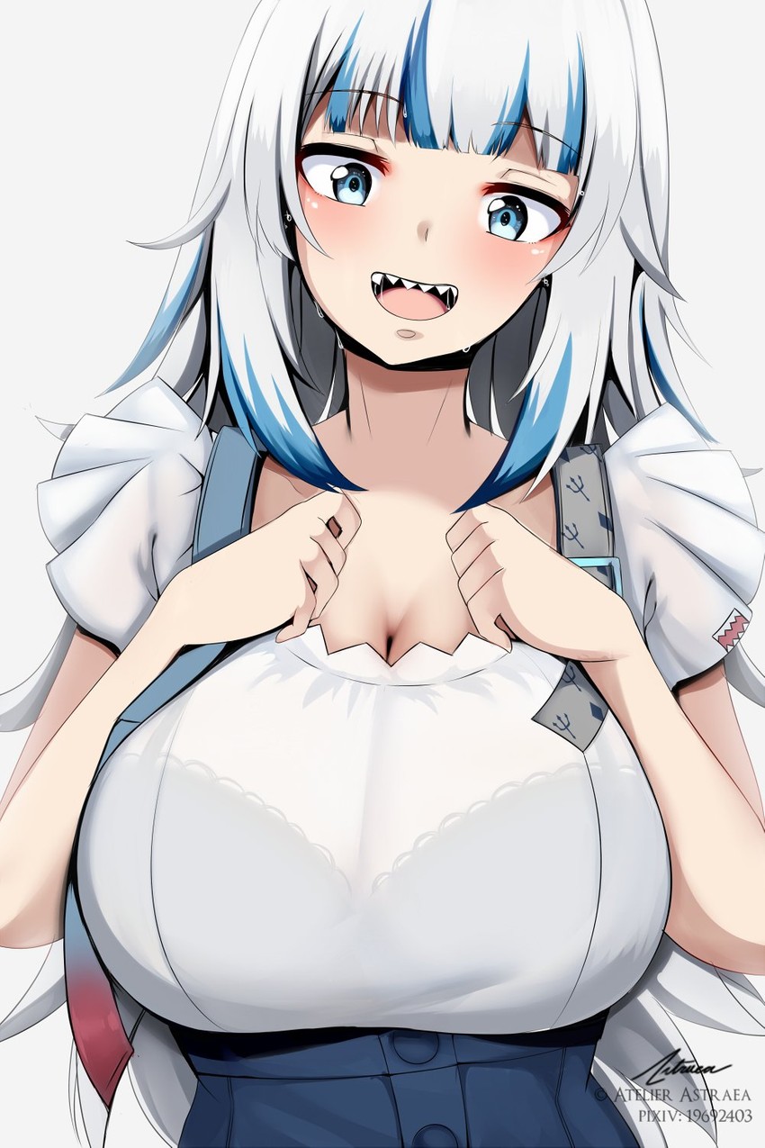 gawr gura (hololive and 1 more) drawn by astraea_(atelierastraea)