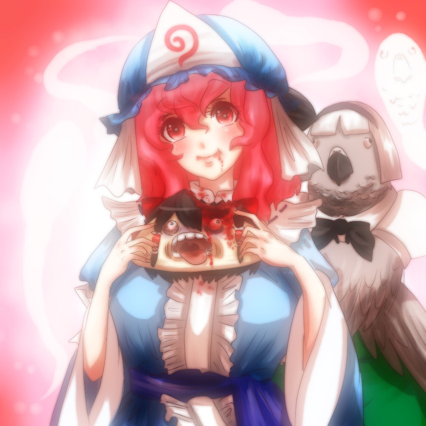 hakurei reimu, konpaku youmu, and saigyouji yuyuko (touhou) drawn by kinako_(nurupoga)