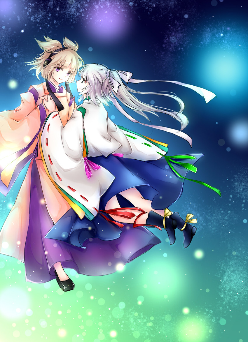 toyosatomimi no miko and mononobe no futo (touhou) drawn by akinomiya_asuka