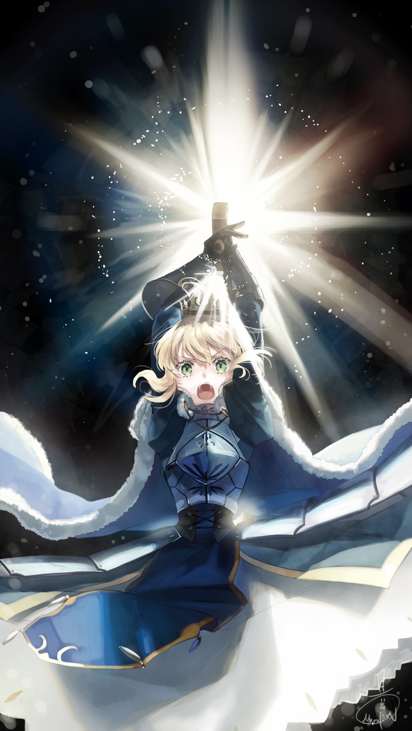 artoria pendragon and saber (fate and 1 more) drawn by mizutame_tori