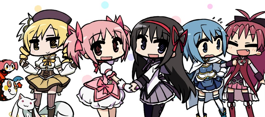 akemi homura, kaname madoka, miki sayaka, sakura kyoko, tomoe mami, and 2 more (mahou shoujo madoka magica) drawn by chan_co