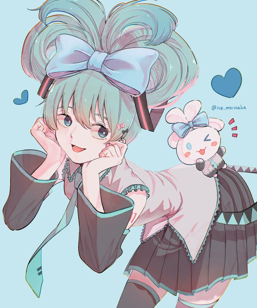 hatsune miku, cinnamoroll, and cinnamiku (vocaloid and 2 more) drawn by ice_morinaka