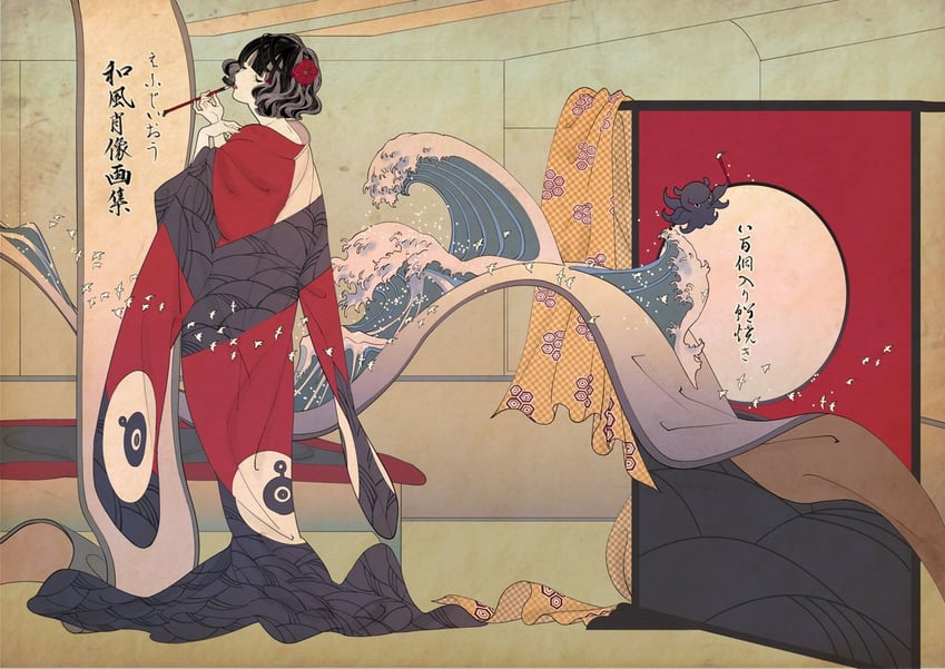 katsushika hokusai and tokitarou (fate and 2 more) drawn by ono_tako